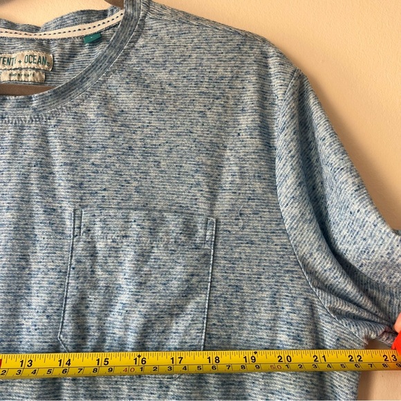 Tenth + Ocean Blue Heathered Short Sleeve T-Shirt Men’s Size Large Pocket Tee - Picture 7 of 11